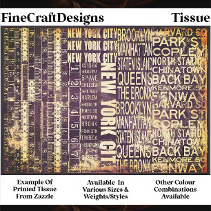NYC Urban Typography Collage Panel FB3 Decoupage Tissue Paper
