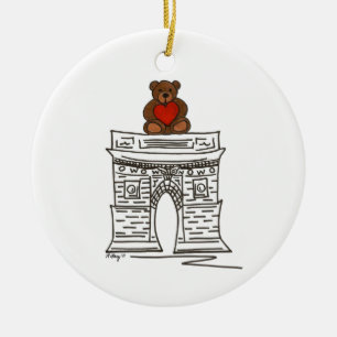 NYC Valentine's Day Washington Square Arch Ceramic Ornament