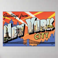 NYC Vintage Postcard Poster