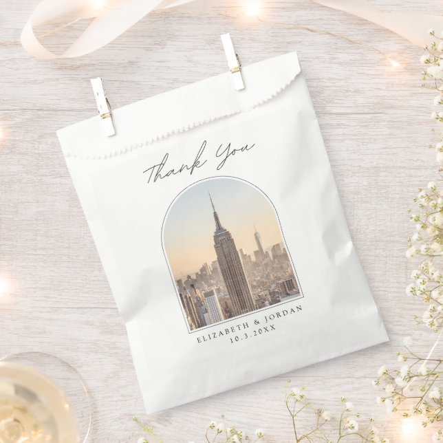 NYC Wedding Empire State Photo Thank You Favor Bag (Clipped)