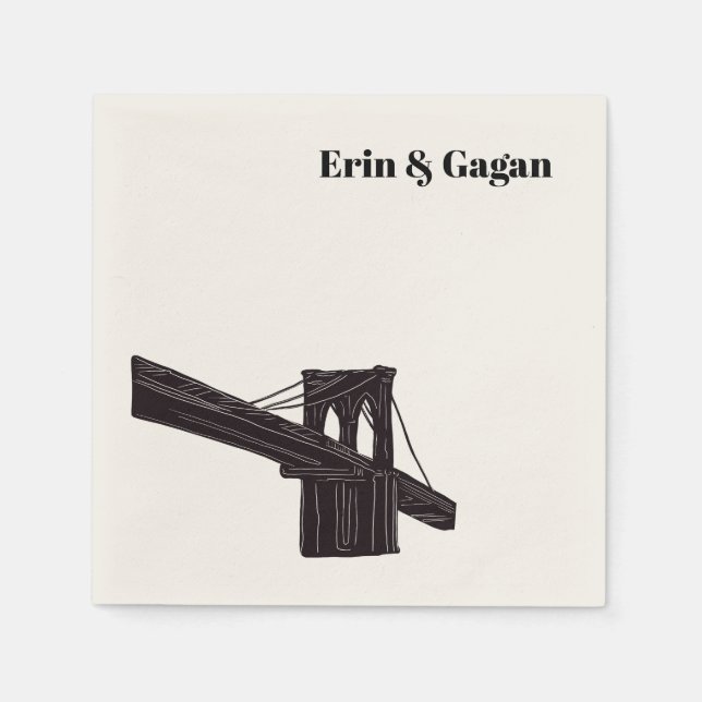 NYC wedding napkins  (Front)