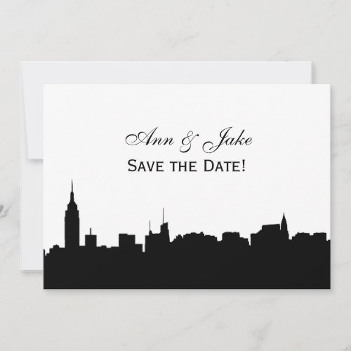 NYC Wide Silhouette DIY BG Color Save the Date Wh2