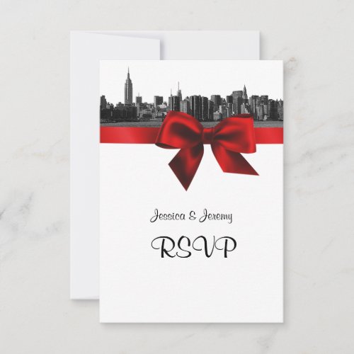 NYC Wide Skyline Etched BW Dk Red RSVP 2