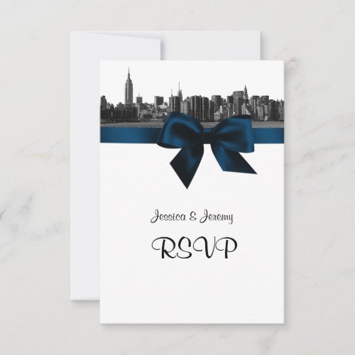 NYC Wide Skyline Etched BW Navy Blue RSVP 2