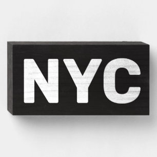 NYC Wooden Block Sign