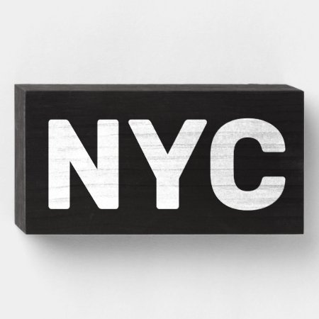 Nyc Wooden Block Sign