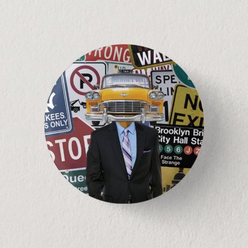 NYC Yellow Cab badge Button