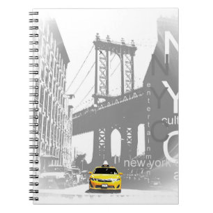 Nyc Yellow Taxi New York City Brooklyn Bridge Play Notebook