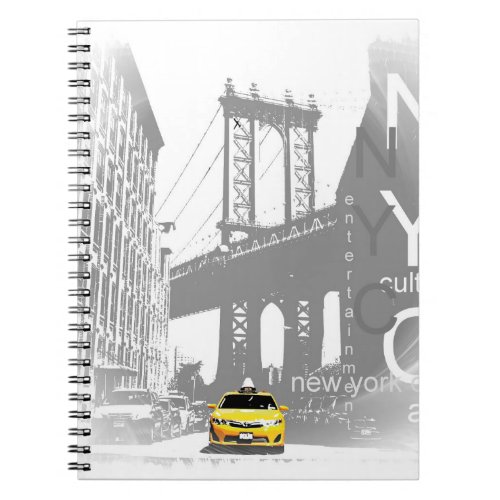 Nyc Yellow Taxi New York City Brooklyn Bridge Play Notebook