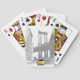 Nyc Yellow Taxi New York City Brooklyn Bridge Poker Cards