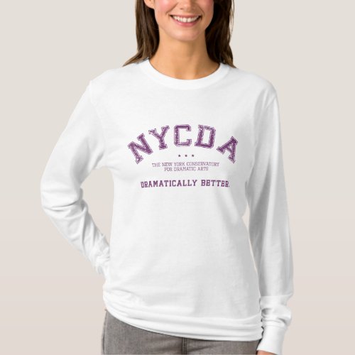 NYCDA Women Long Sleeve White Hoodie T_Shirt