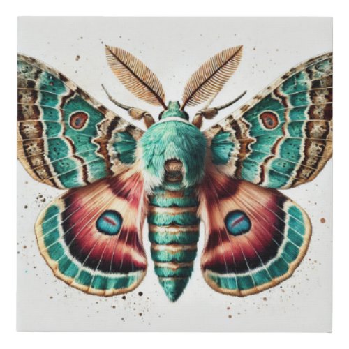 Nyceryx Moth 060724IREF122 _ Watercolor Faux Canvas Print