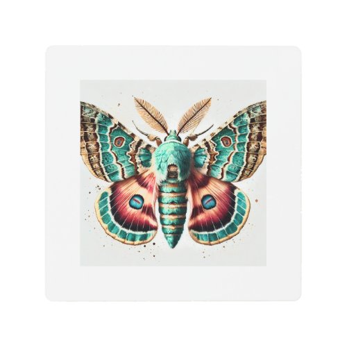 Nyceryx Moth 060724IREF122 _ Watercolor Metal Print