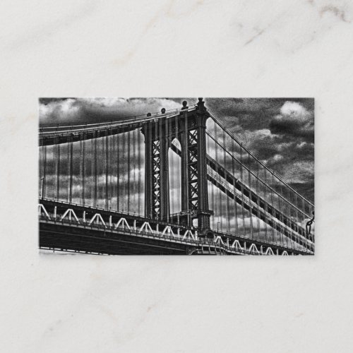 NYCs Manhattan Bridge BW A1 Business Card