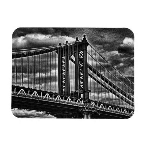 NYCs Manhattan Bridge BW A1 Magnet