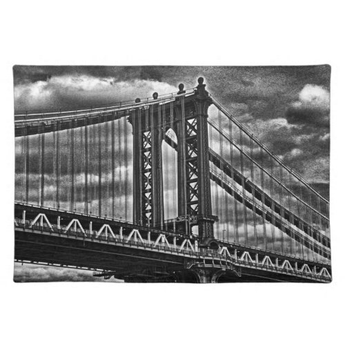 NYCs Manhattan Bridge BW A1 Placemat