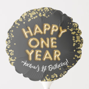 NYE 1st New Years Birthday Happy One Year Invite Balloon