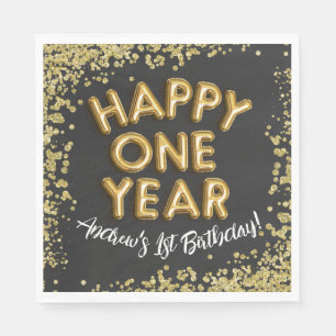 NYE 1st New Years Birthday Happy One Year Invite Napkins