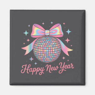 Nye Disco Ball Luxury Golden Happy New Year Magnet