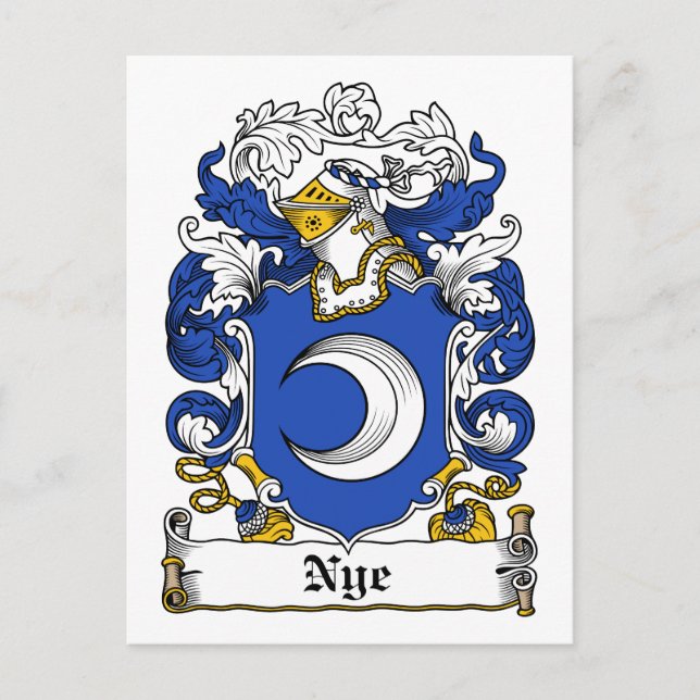 Nye Family Crest Postcard (Front)
