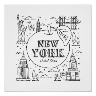 NYE New York Vacation Souvenirs NYC Gift Poster