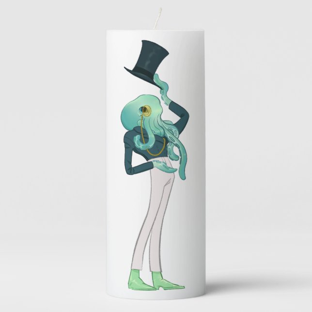 NYGEL: Nygel Tipping Hat Pillar Candle (Front)