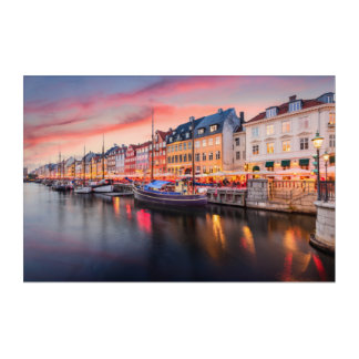 Nyhavn at sunrise in Copenhagen, Denmark Acrylic Print