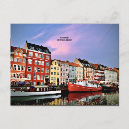 Nyhavn Canal Copenhagen Denmark Postcard