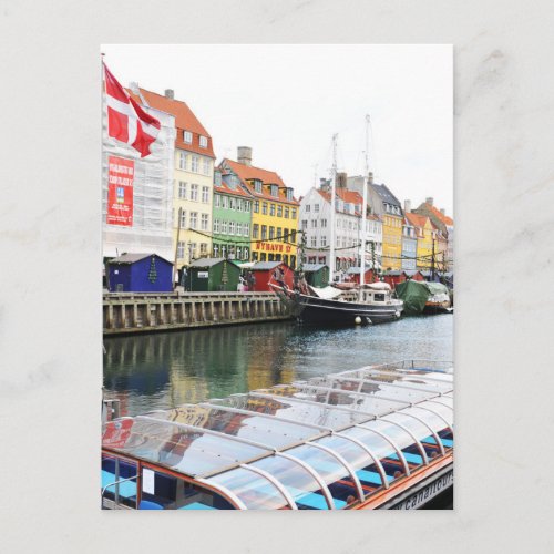 Nyhavn canal in Copenhagen Danmark Postcard