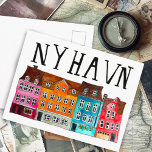 NYHAVN Copenhagen Watercolor Art Travel Postcard<br><div class="desc">Customizable card,  Add your own text to the back or front of the card.
Check my shop for more designs or let me know if you'd like something custom.</div>