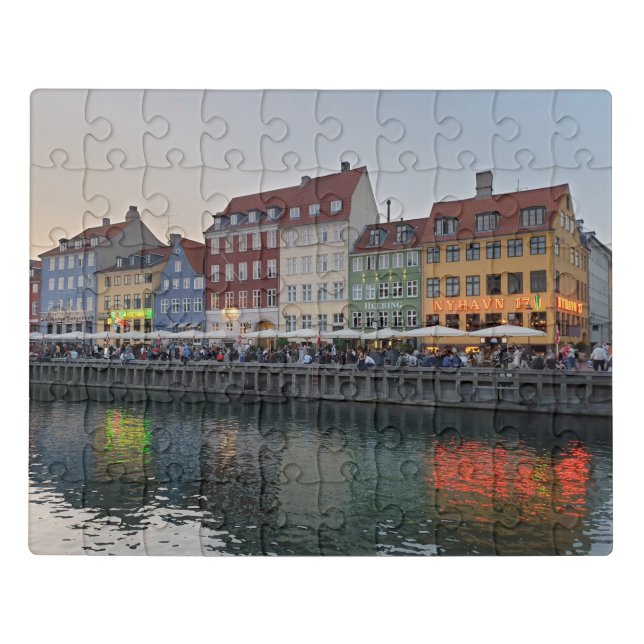 NYHAVN ENTERTAINMENT DISTRICT Copenhagen Denmark Jigsaw Puzzle (Puzzle Horizontal)