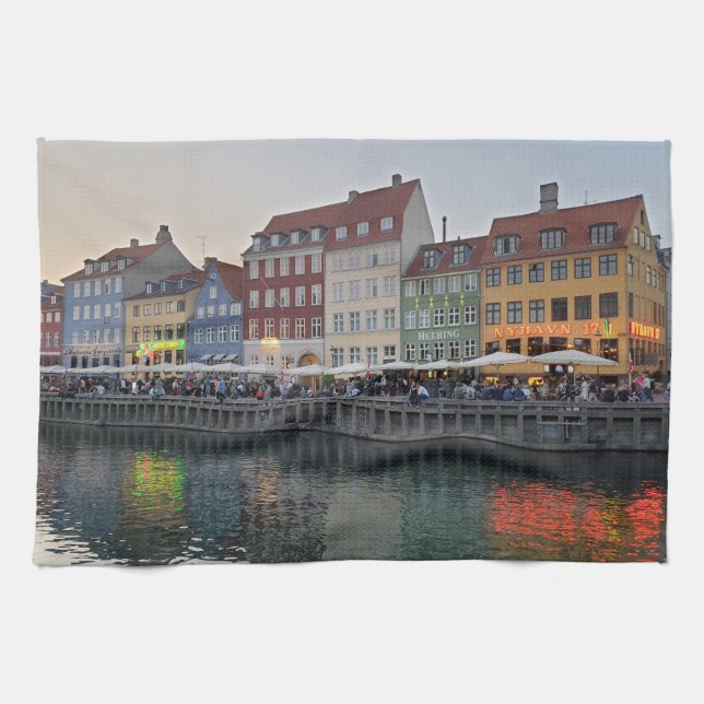 NYHAVN ENTERTAINMENT DISTRICT Copenhagen Denmark Kitchen Towel (Horizontal)