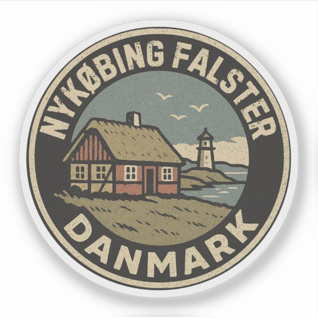 Nykøbing Falster, Denmark Danmark  Sticker (Front)