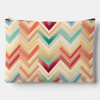 Nyla Colorful Chevron Accessory Pouch by Letsrendevoo at Zazzle
