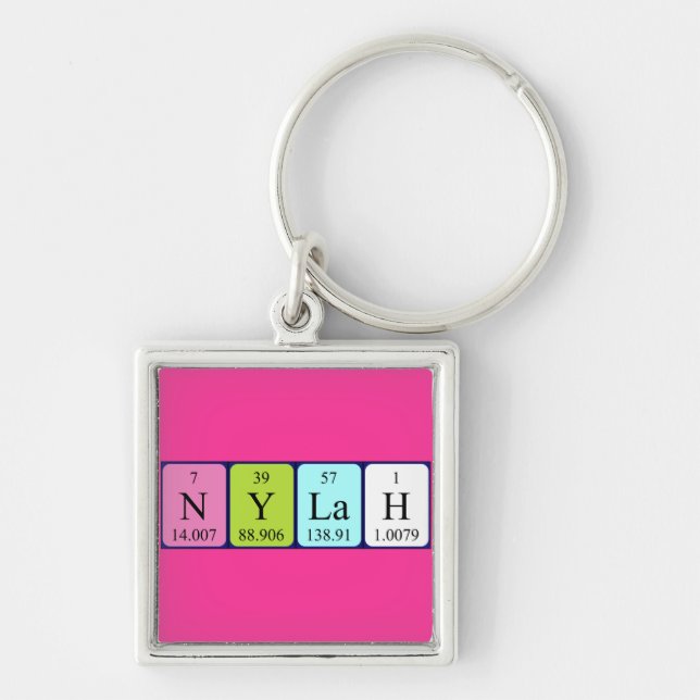 Nylah periodic table name keyring (Front)