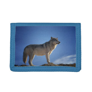 Nylon Tri-Fold Wallet/Wildlife Wolf Trifold Wallet