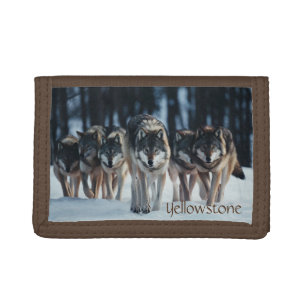 Nylon Tri-Fold Wallet/Wildlife Wolf Trifold Wallet