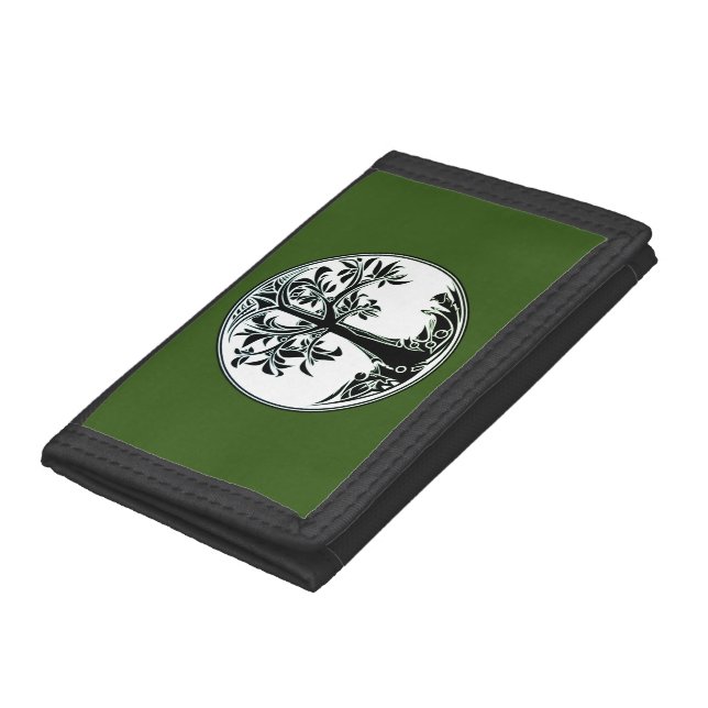 Nylon Wallet: Tree Design Tri-fold Wallet (Bottom)