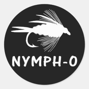 Nymph-O funny fly fishing lure Classic Round Sticker