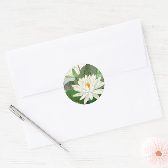 Nymphaea lotus classic round sticker (Envelope)