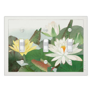 Nymphaea lotus, Japanese woodblock print, 1917 Light Switch Cover
