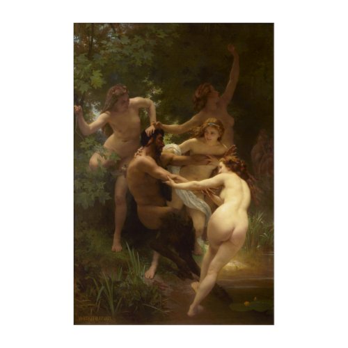 Nymphs and Satyr by William_Adolphe Bouguereau Acrylic Print