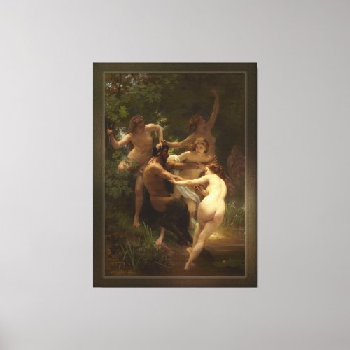 Nymphs and Satyr by William_Adolphe Bouguereau Canvas Print