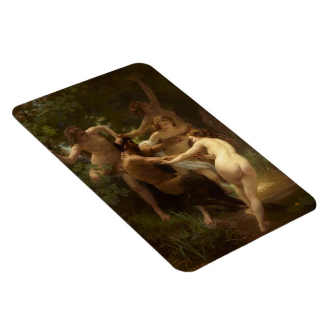 Nymphs and Satyr by William-Adolphe Bouguereau Magnet (Right Side)