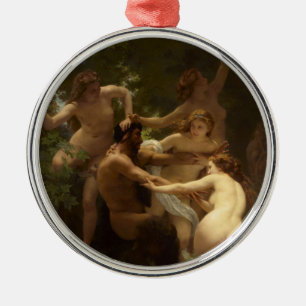 Nymphs and Satyr by William-Adolphe Bouguereau Metal Ornament