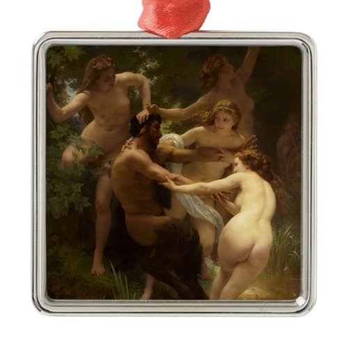 Nymphs and Satyr by William-Adolphe Bouguereau Metal Ornament