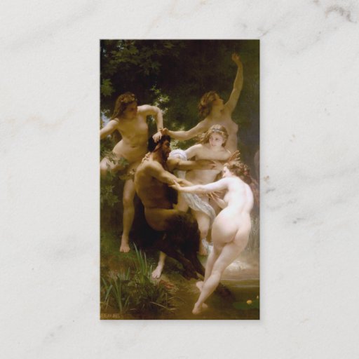 Customizable Nymphs and Satyr, William-Adolphe Bouguereau Business Card Template