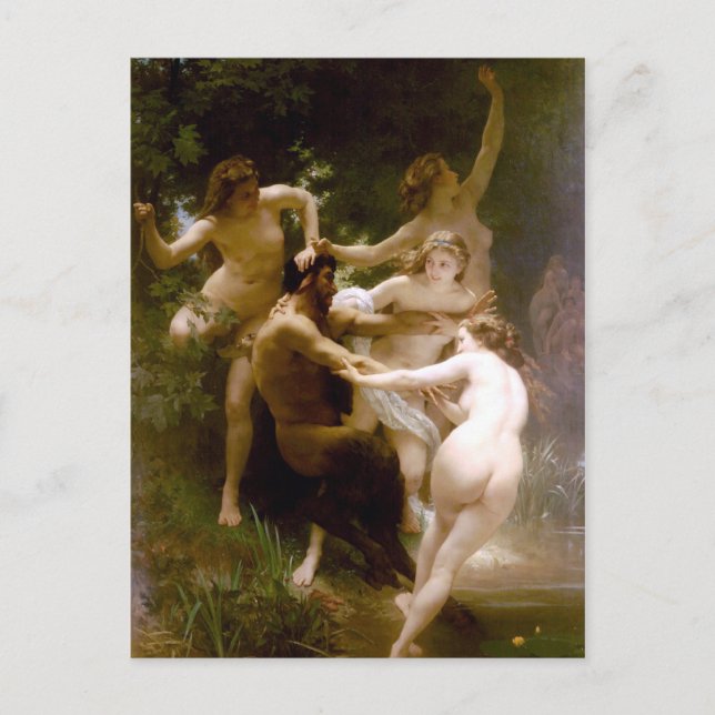 Nymphs and Satyr, William-Adolphe Bouguereau Postcard (Front)
