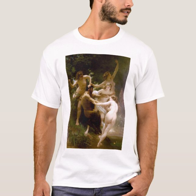 Nymphs and Satyr, William-Adolphe Bouguereau T-Shirt (Front)