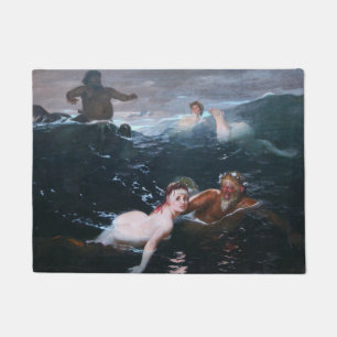 Nymphs and Satyrs Swimming in the Waves Doormat